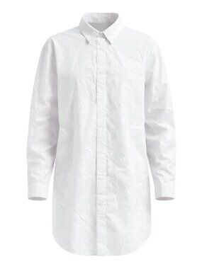 ASMAX HaoDuoYi Women's Casual Long Sleeve Shirt Dress White Size Large